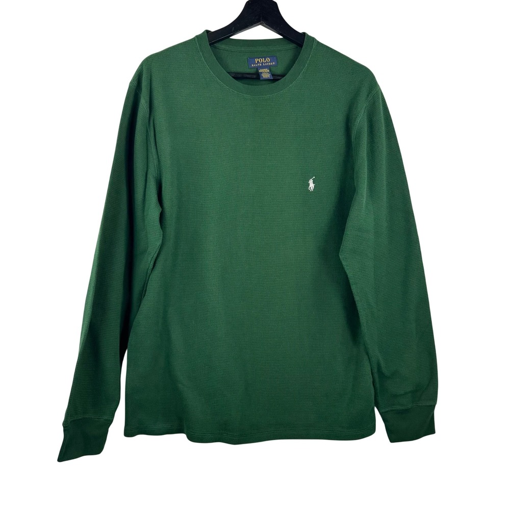 Polo Ralph Lauren Waffle waffle Knit sleep shirt sz L Green  embroidered classic